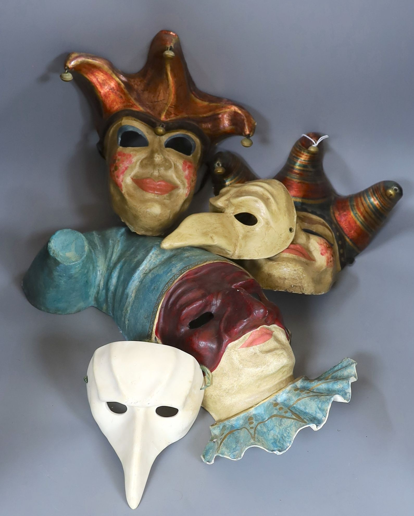 Five Venetian festive face masks